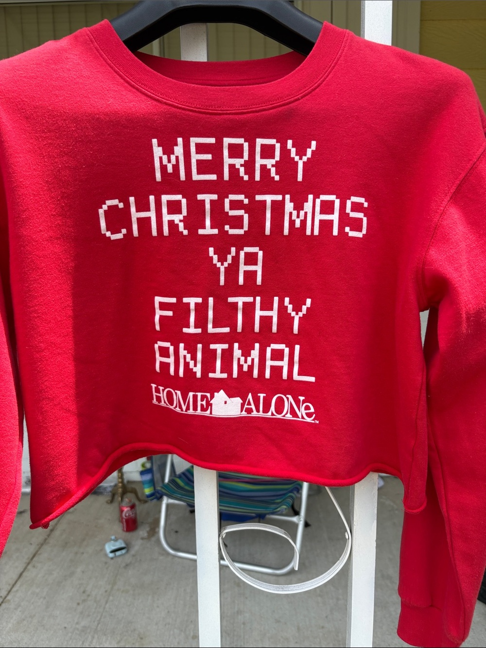 Red Holiday Sweatshirt - 'Merry Christmas Ya Filthy Animal'